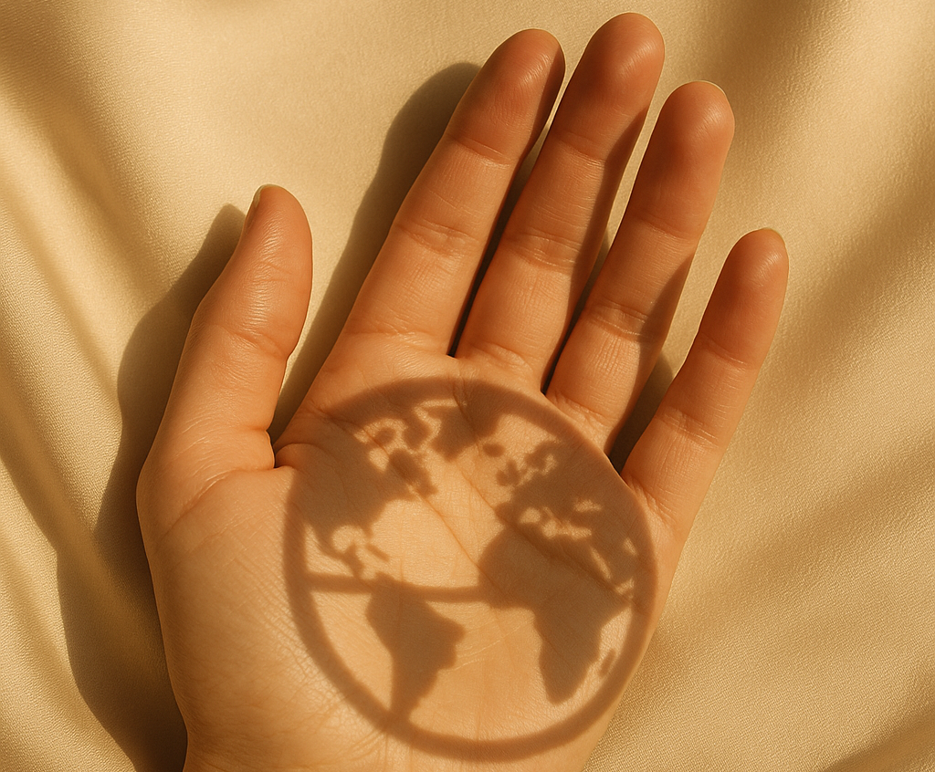 Main sur fond beige